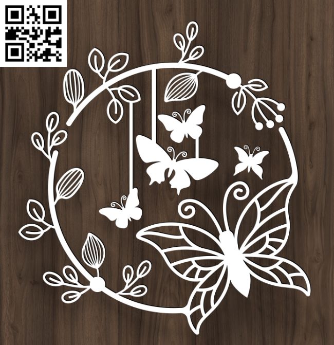 Butterfly E0017764 file cdr and dxf free vector download for Laser cut