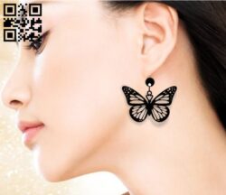 Butterfly earring E0017670 file cdr and dxf free vector download for laser cut