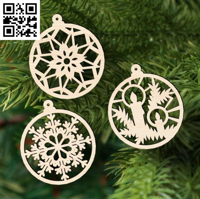 Christmas Ornament E0017669 file cdr and dxf free vector download for laser cut