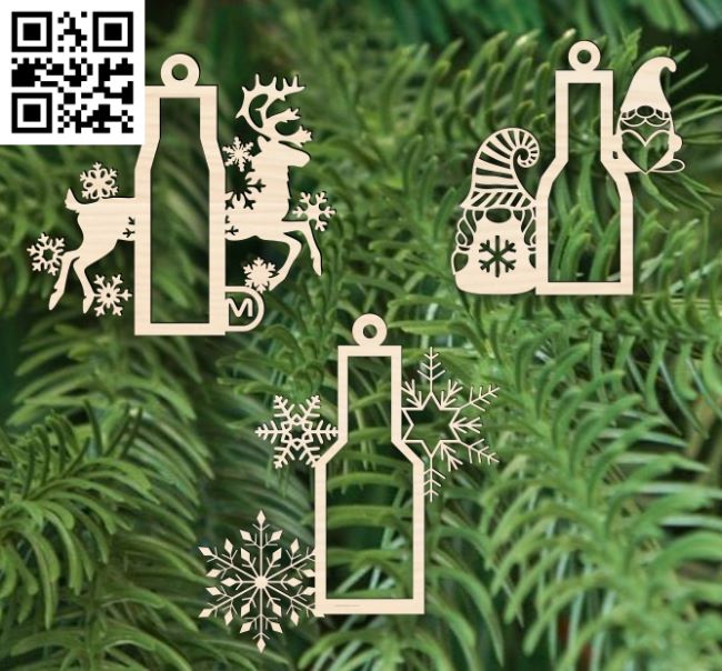 Christmas Ornament E0017774 file cdr and dxf free vector download for Laser cut
