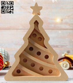 Christmas Tree E0017790 file cdr and dxf free vector download for Laser cut