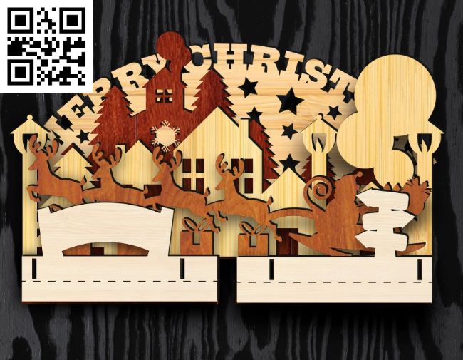 Christmas Village E0017712 file cdr and dxf free vector download for laser cut