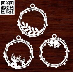 Christmas ornament E0017645 file cdr and dxf free vector download for laser cut