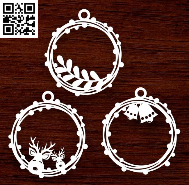 Christmas ornament E0017645 file cdr and dxf free vector download for laser cut