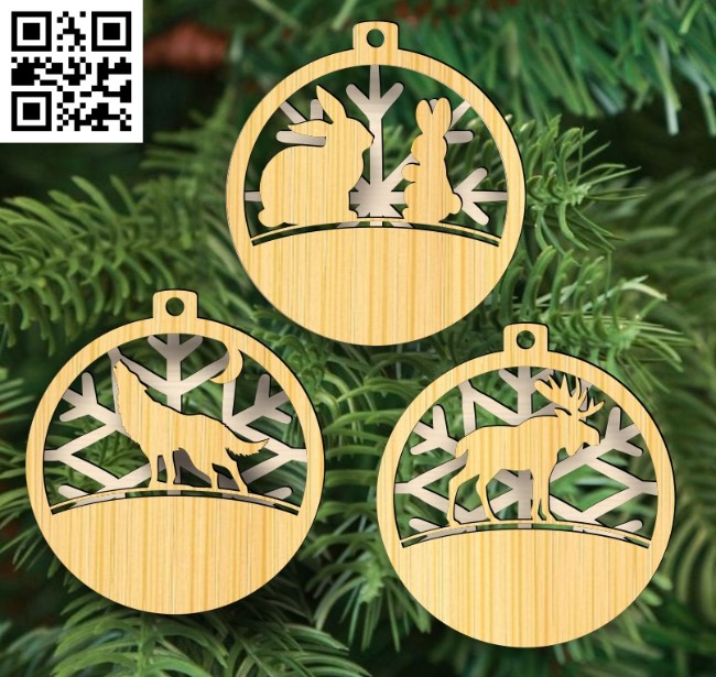 Christmas ornaments E0017668 file cdr and dxf free vector download for laser cut