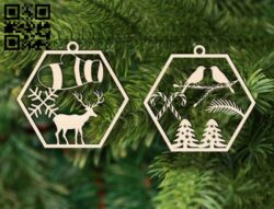 Christmas ornaments E0017714 file cdr and dxf free vector download for laser cut