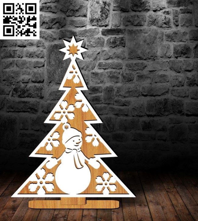 Christmas tree E0017631 file cdr and dxf free vector download for laser cut