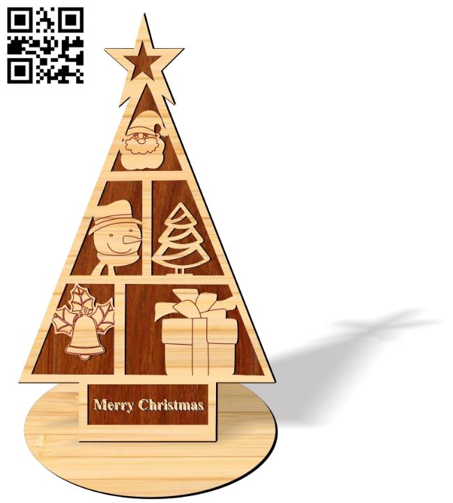 Christmas tree E0017696 file cdr and dxf free vector download for laser cut