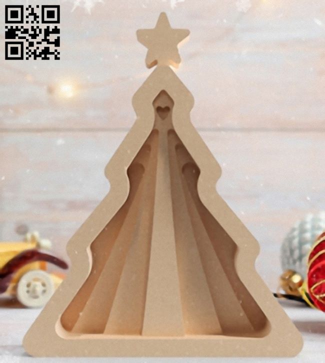 Christmas tree E0017719 file cdr and dxf free vector download for laser cut