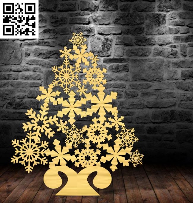 Christmas tree E0017783 file cdr and dxf free vector download for Laser cut