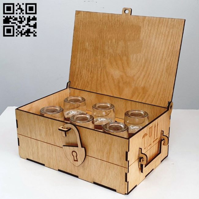 Wooden Gift Box with Lid and Lock Laser Cut CNC Free Vector cdr Download 