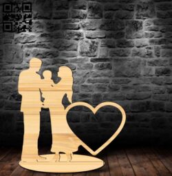 Family statue E0017657 file cdr and dxf free vector download for laser cut