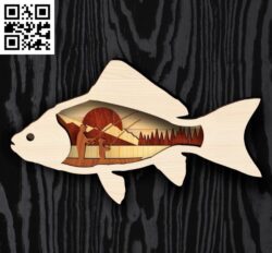 Fish layered E0017684 file cdr and dxf free vector download for laser cut