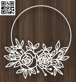 Floral wreath E0017631 file cdr and dxf free vector download for laser cut
