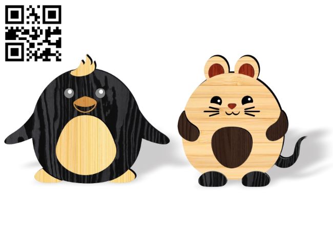 Funny animals E0017703 file cdr and dxf free vector download for laser cut