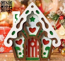 Gingerbread House E0017721 file cdr and dxf free vector download for laser cut