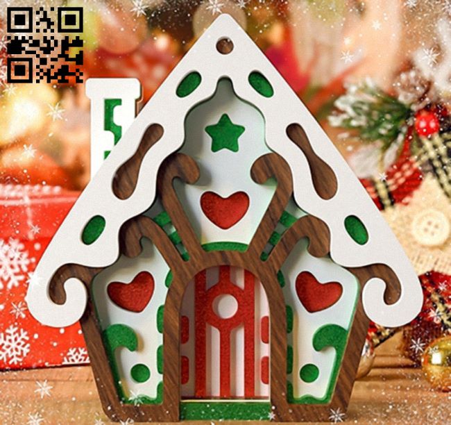 Gingerbread House E0017721 file cdr and dxf free vector download for laser cut