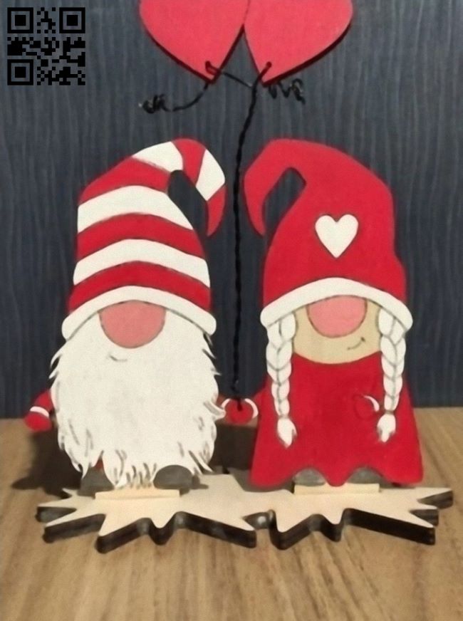 Gnomes couple E0017730 file cdr and dxf free vector download for Laser cut