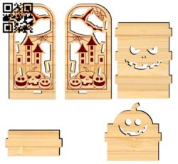 Halloween card holder E0017779 file cdr and dxf free vector download for Laser cut