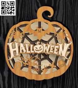 Halloween pumpkin E0017627 file cdr and dxf free vector download for laser cut