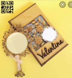 Hand mirror box E0017694 file cdr and dxf free vector download for laser cut