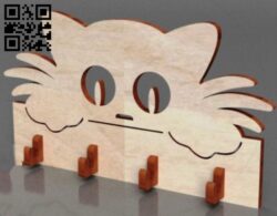 Kitty key holder E0017663 file cdr and dxf free vector download for laser cut
