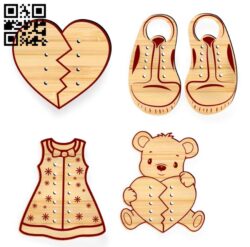 Lacing toy E0017711 file cdr and dxf free vector download for laser cut