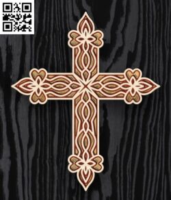 Layered Cross E0017705 file cdr and dxf free vector download for laser cut