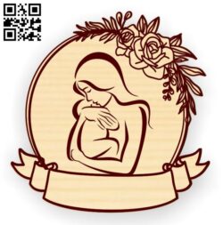 Mother and baby E0017626 file cdr and dxf free vector download for laser cut
