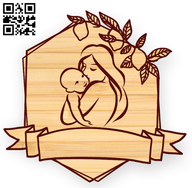 Mother and baby E0017655 file cdr and dxf free vector download for laser cut