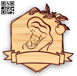 Mother and baby E0017656 file cdr and dxf free vector download for laser cut