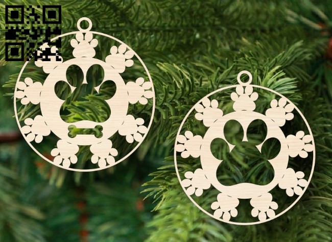 Paw Ornament E0017633 file cdr and dxf free vector download for laser cut