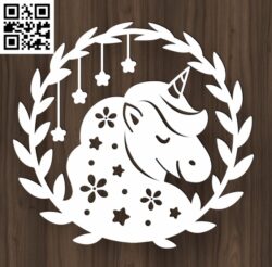 Unicorn E0017740 file cdr and dxf free vector download for Laser cut