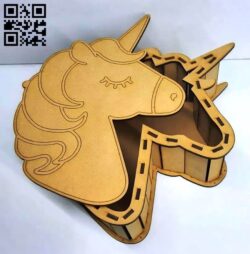 Unicorn box E0017692 file cdr and dxf free vector download for laser cut