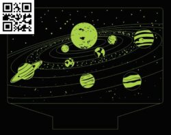 llusion led lamp Solar system E0017797 free vector download for laser engraving machine