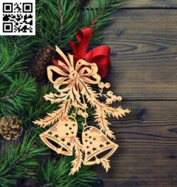 Christmas Bells E0017980 file cdr and dxf free vector download for laser cut