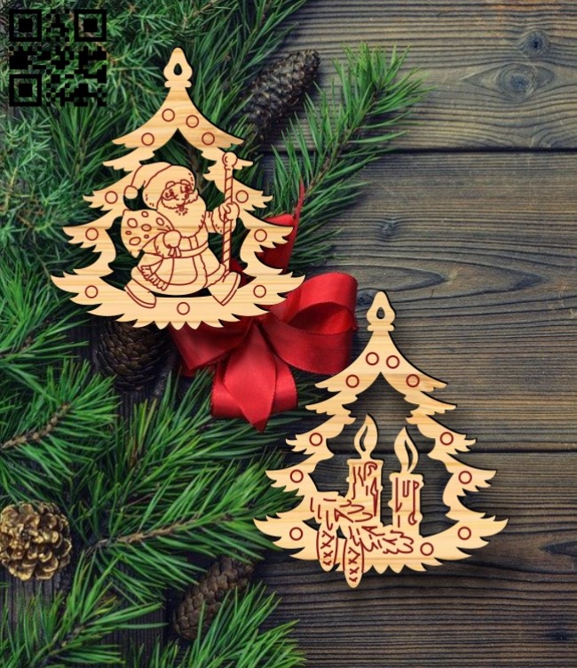 Christmas Ornament E0017939 file cdr and dxf free vector download for Laser cut