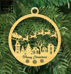 Christmas ball E0017836 file cdr and dxf free vector download for laser cut