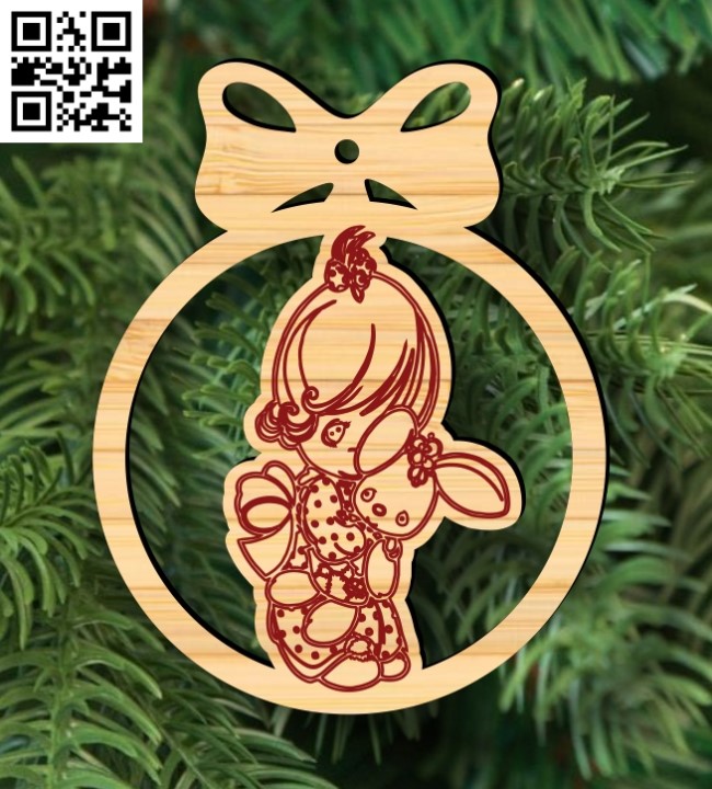 Christmas ball E0017858 file cdr and dxf free vector download for Laser cut