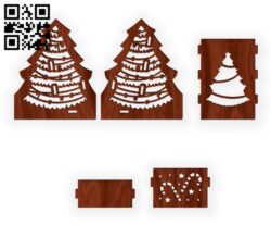 Christmas card holder E0017931 file cdr and dxf free vector download for Laser cut