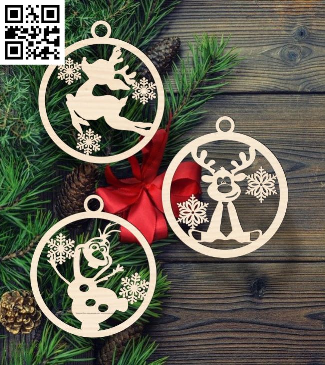 Christmas decoration E0017921 file cdr and dxf free vector download for Laser cut plasma