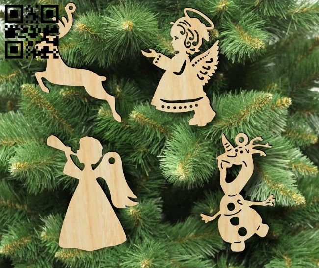 Christmas decorations E0017967 file cdr and dxf free vector download for laser cut