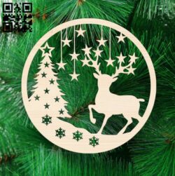 Christmas deer E0017838 file cdr and dxf free vector download for laser cut