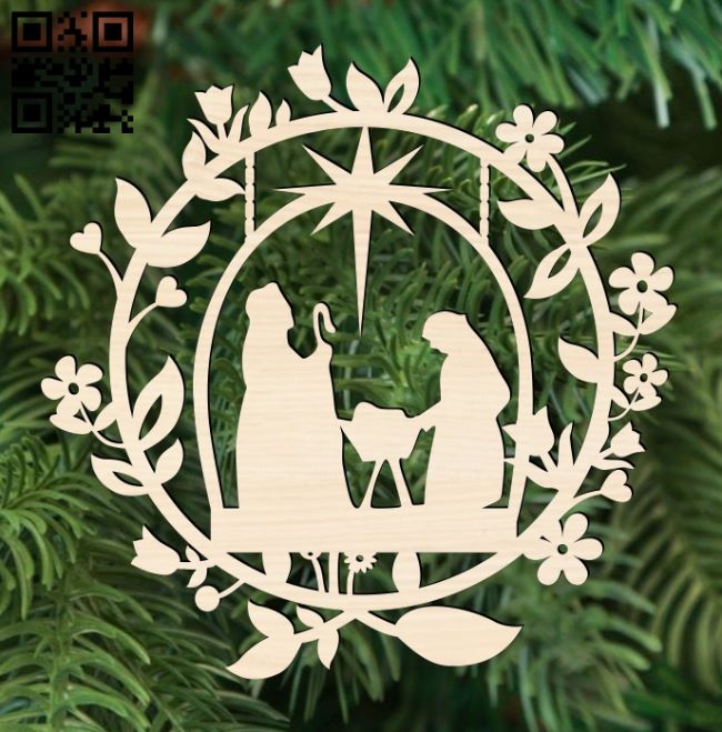 Christmas ornament E0017817 file cdr and dxf free vector download for laser cut