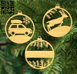 Christmas ornament E0017818 file cdr and dxf free vector download for laser cut