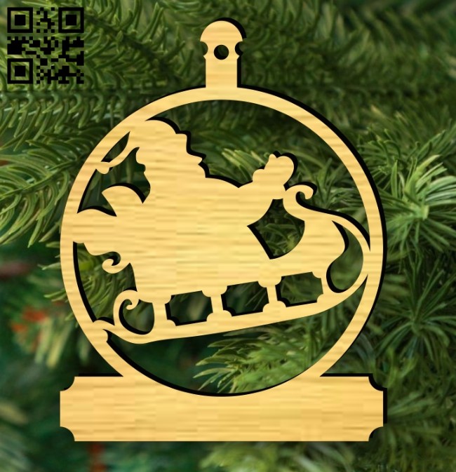 Christmas ornament E0017864 file cdr and dxf free vector download for Laser cut