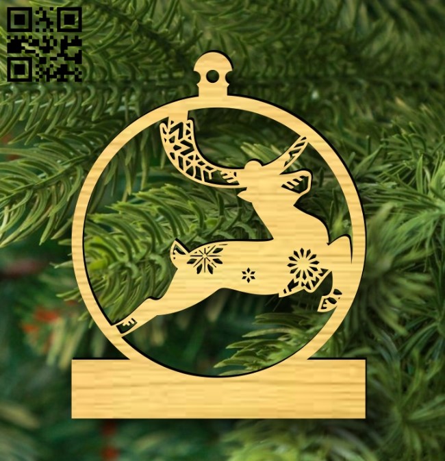 Christmas ornament E0017865 file cdr and dxf free vector download for Laser cut