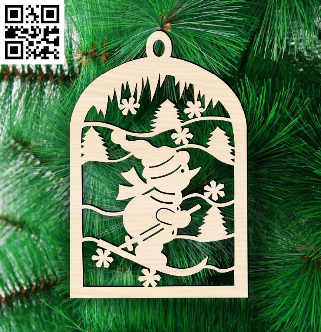 Christmas ornament E0017882 file cdr and dxf free vector download for Laser cut