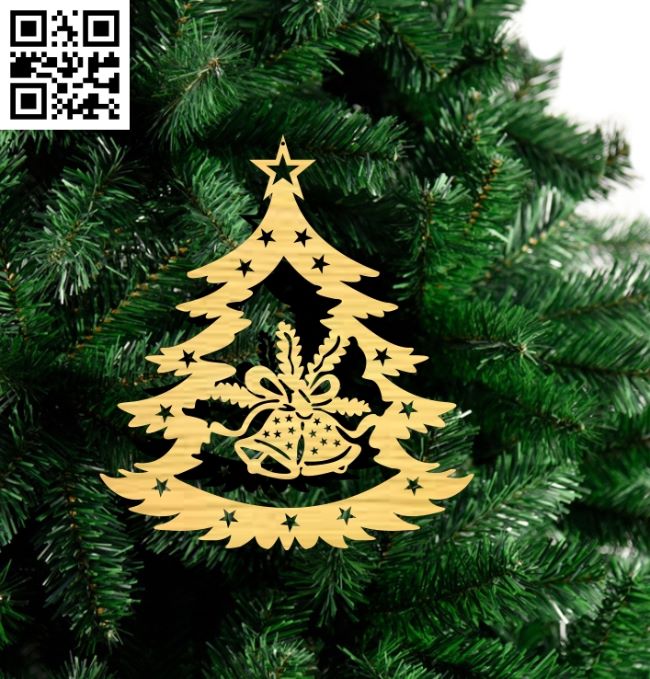 Christmas ornament E0017887 file cdr and dxf free vector download for Laser cut