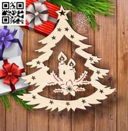 Christmas ornament E0017982 file cdr and dxf free vector download for laser cut